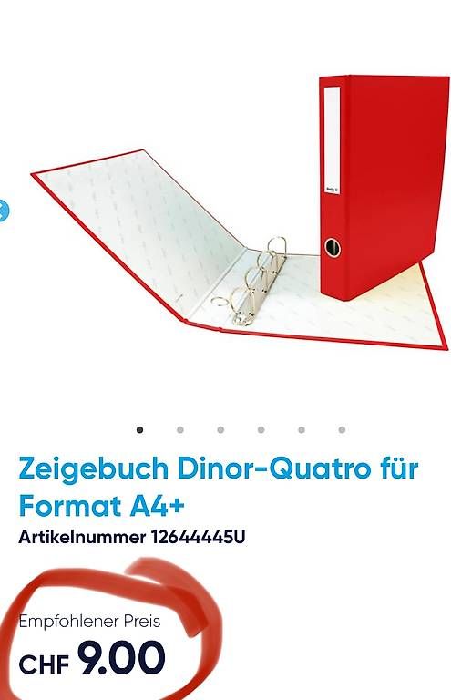 Biella Raccoglitori: 4 Stk. Ringbuch/Ordner Dinor-Quatro A4, rot – Nuovo e nell'imballaggio originale da Necker venduto da liq24 4