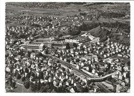 Rüti (ZH) Zentrum mit Bahnhof - Flugaufnahme - 1959