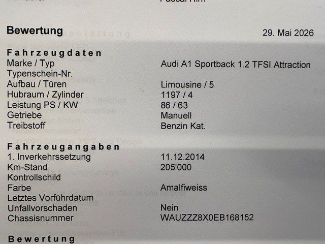 Audi Autos: Audi A1 Sportback  1.2 TFSI Attraction – D'occasion à Oberriet SG par jeepv8 7