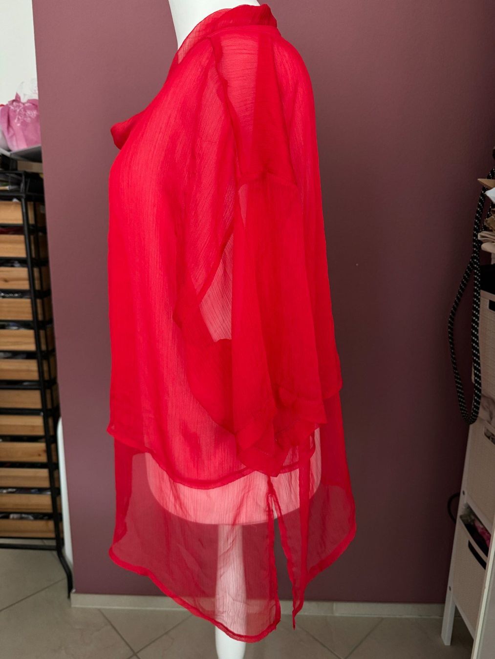 Niederberger Camicette: Niederberger Bluse / Tunika rot Gr.48-52 – Nuovo (secondo la descrizione) da Muttenz venduto da einfach-schoen 1