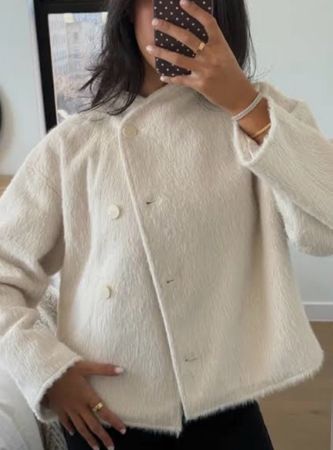 Zara fell Jacke beige flauschig cos Massimo Fashion