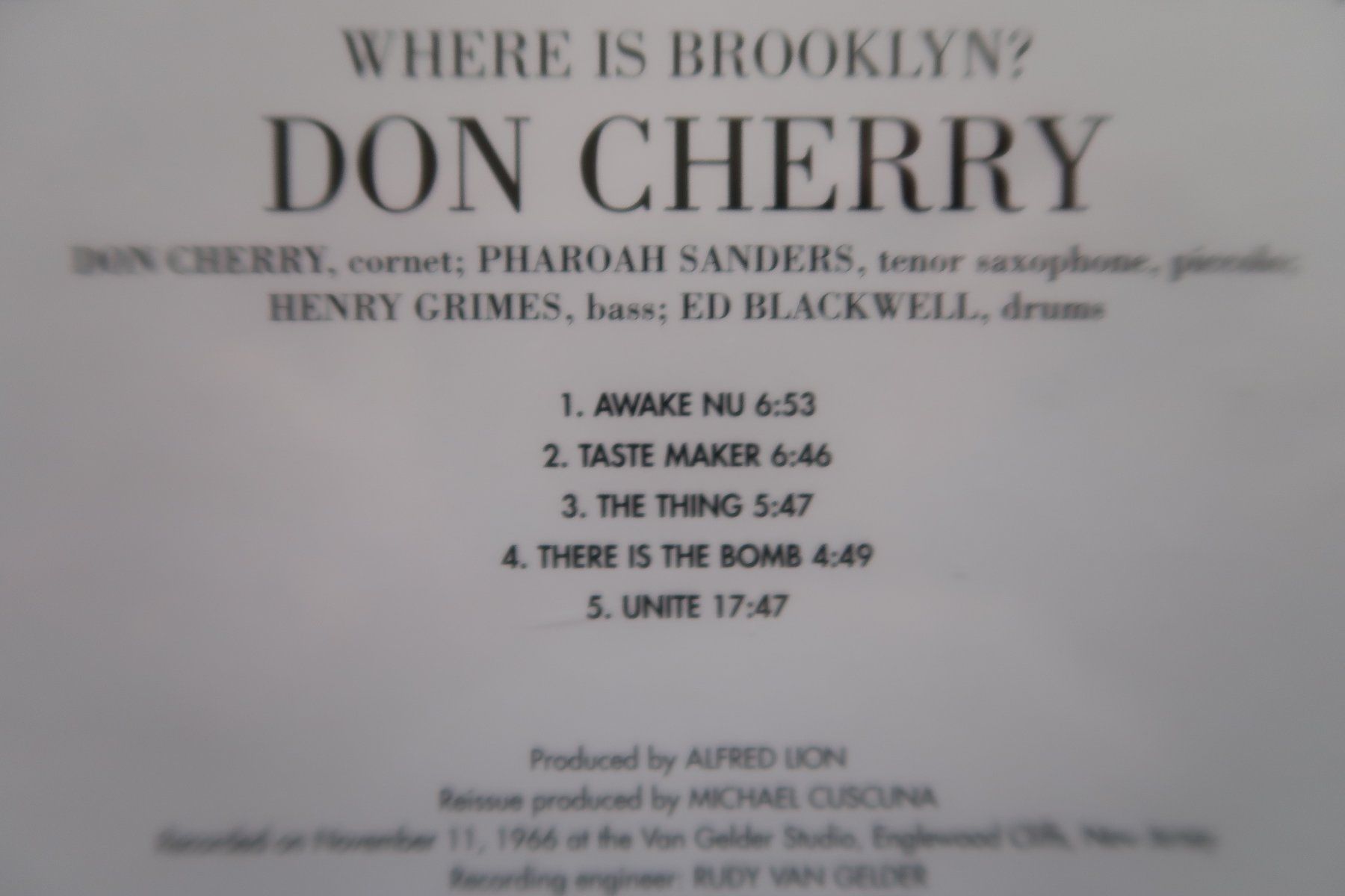CD: DON CHERRY - WHERE IS BROOKLYN? - CD – Usato da Basel venduto da Patiscat 2