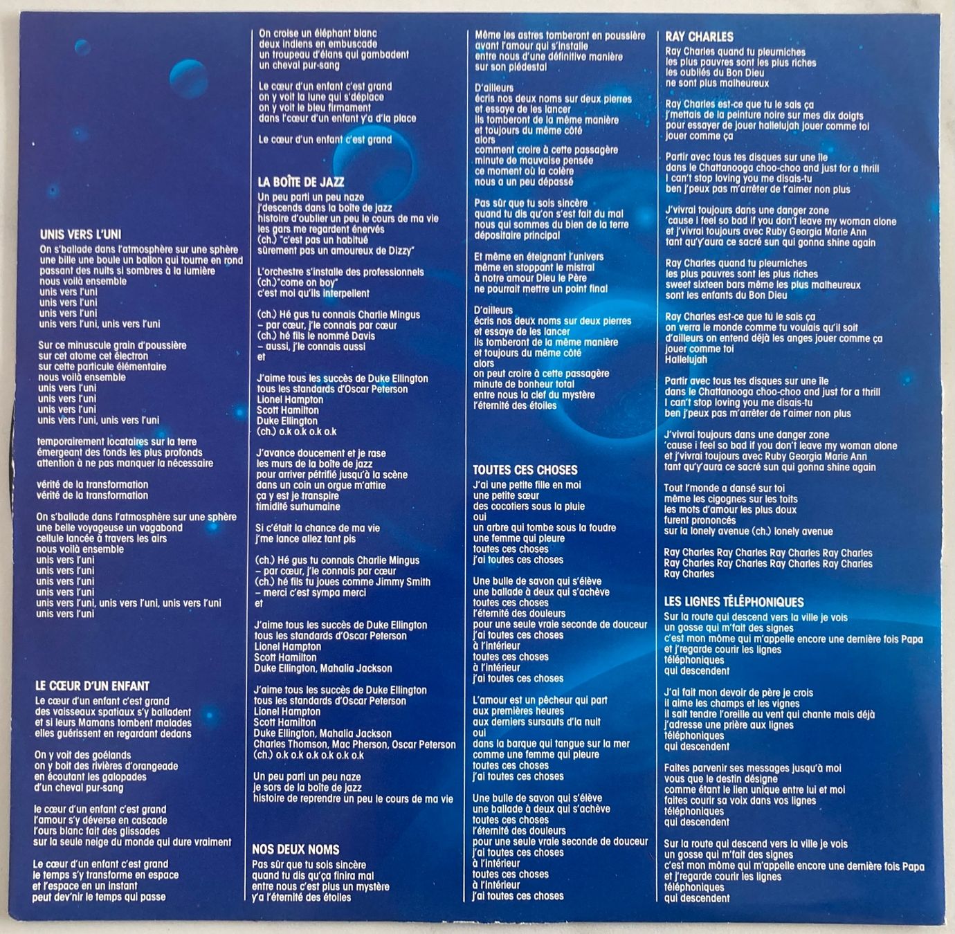 Dischi in vinile: MICHEL JONASZ - UNIS VERS L'UNI – Usato da Poliez-Pittet venduto da Newtown-Records 2