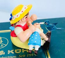 Erzgebirge Wendt & Kühn Frühlingsmädchen/Puppe/Vogel/Brief