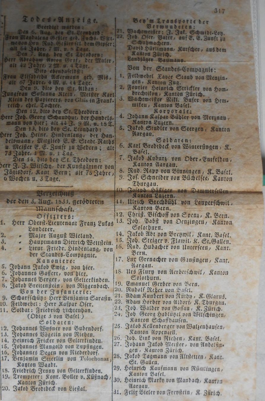 Bücher: Die Trennung des Kantons Basel. 1839. – Gebraucht aus Basel von Domba 2