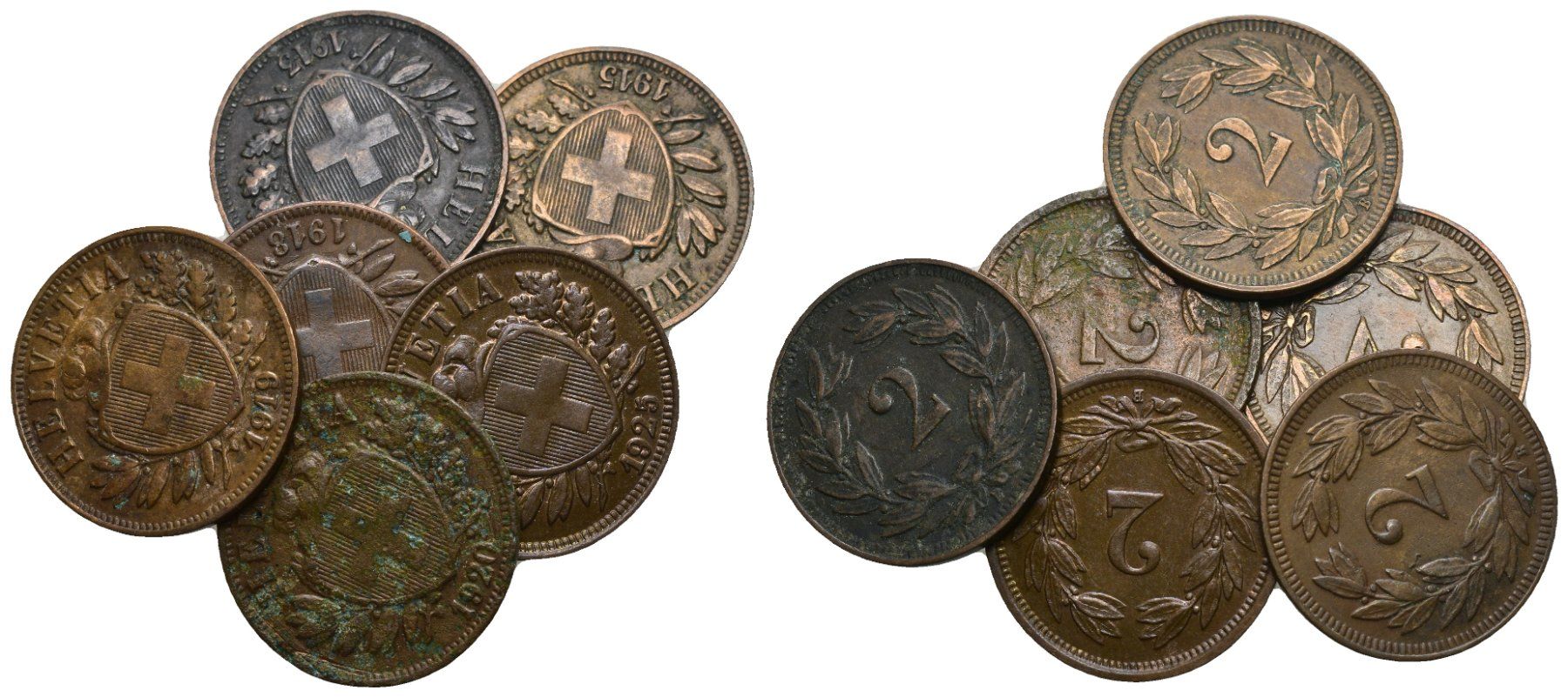 Tutti le monete: Schweiz 2 Rappen Lot – Usato da Bern venduto da numismatictops