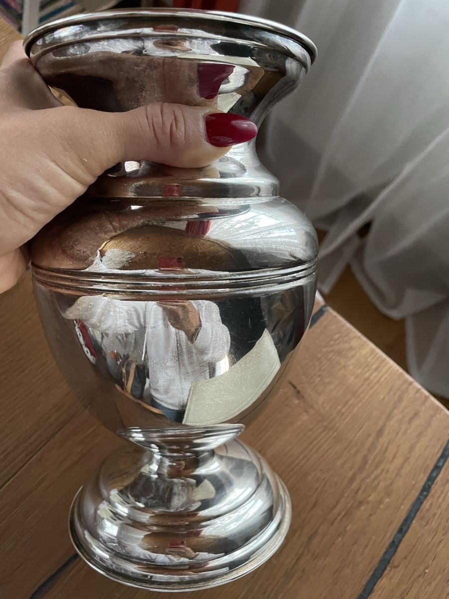 Vasi & Recipienti: Elegante versilberte Vase mit Standfuss – Usato da Buchs AG venduto da vec_82fw 3