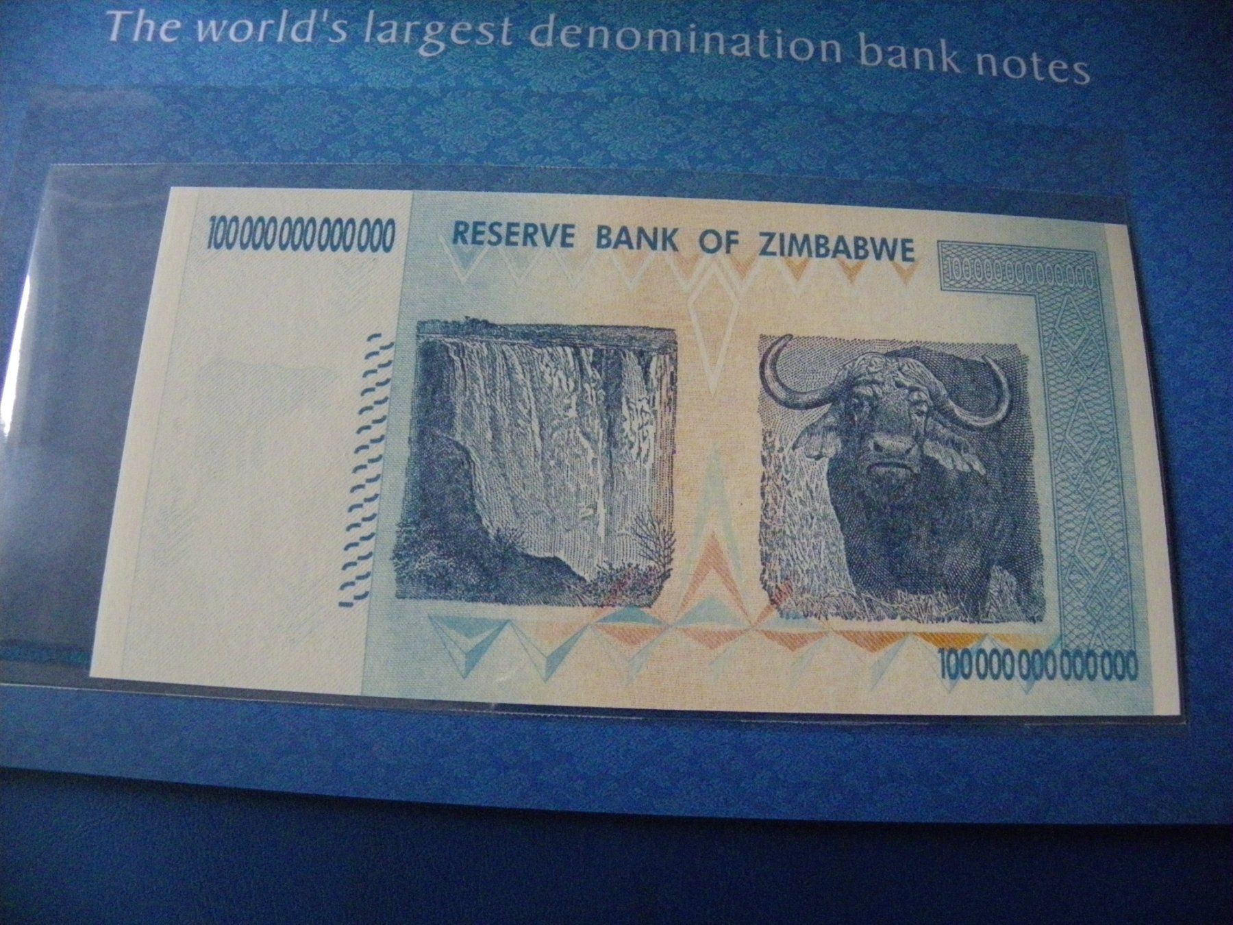 Banconote: Zimbabwe 100 Trillion Dollars 2008, P-91, Uncirculated – Nuovo e nell'imballaggio originale da Untersiggenthal venduto da Gas61 1
