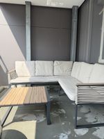 Garten Lounge Set Sofa und Tisch Anthrazit hellgrau