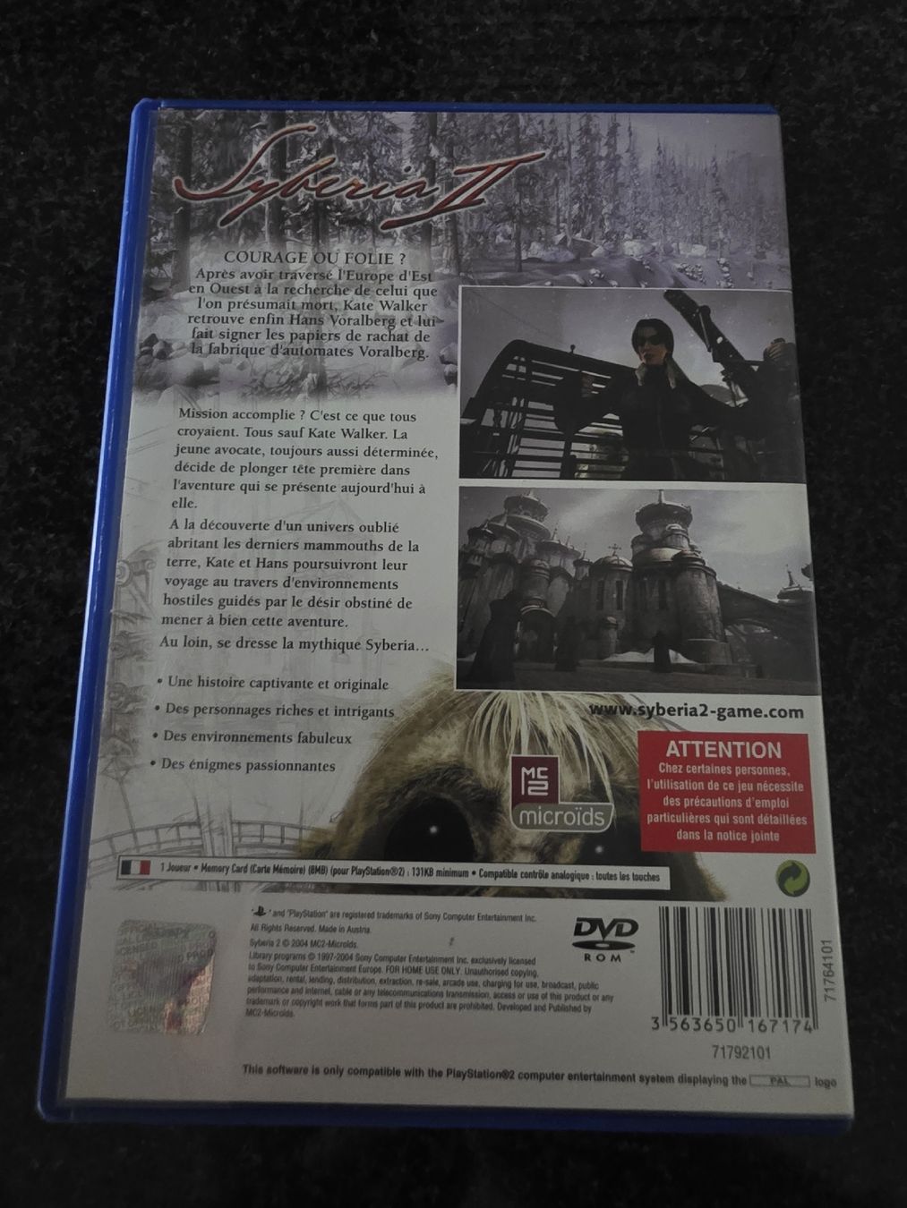 Jeux: Syberia 2 PS2 – D'occasion à Chavornay par Crash37 1