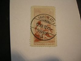 12.XII.12 DAVOS - PLATZ, VORLÄUFER I, ROT BRAUN, VOLLSTEMPEL