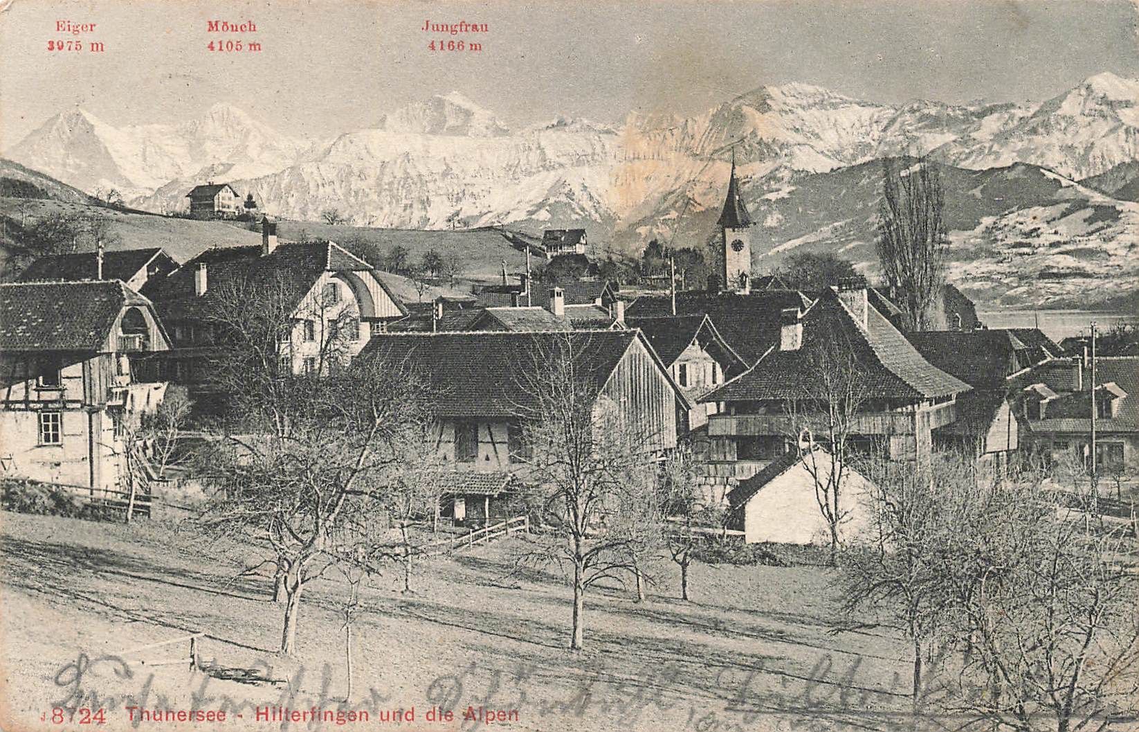 Cartoline postali: Thuneree hintergingen und die Alpen – Usato da Biasca venduto da Blenio71