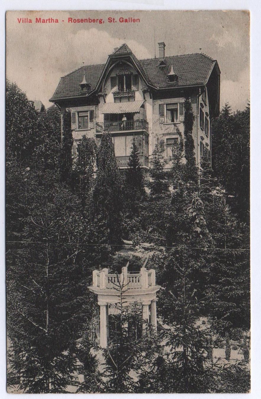 Cartoline postali: ST. GALLEN Villa Martha, Rosenberg – Usato da Jona venduto da philajona