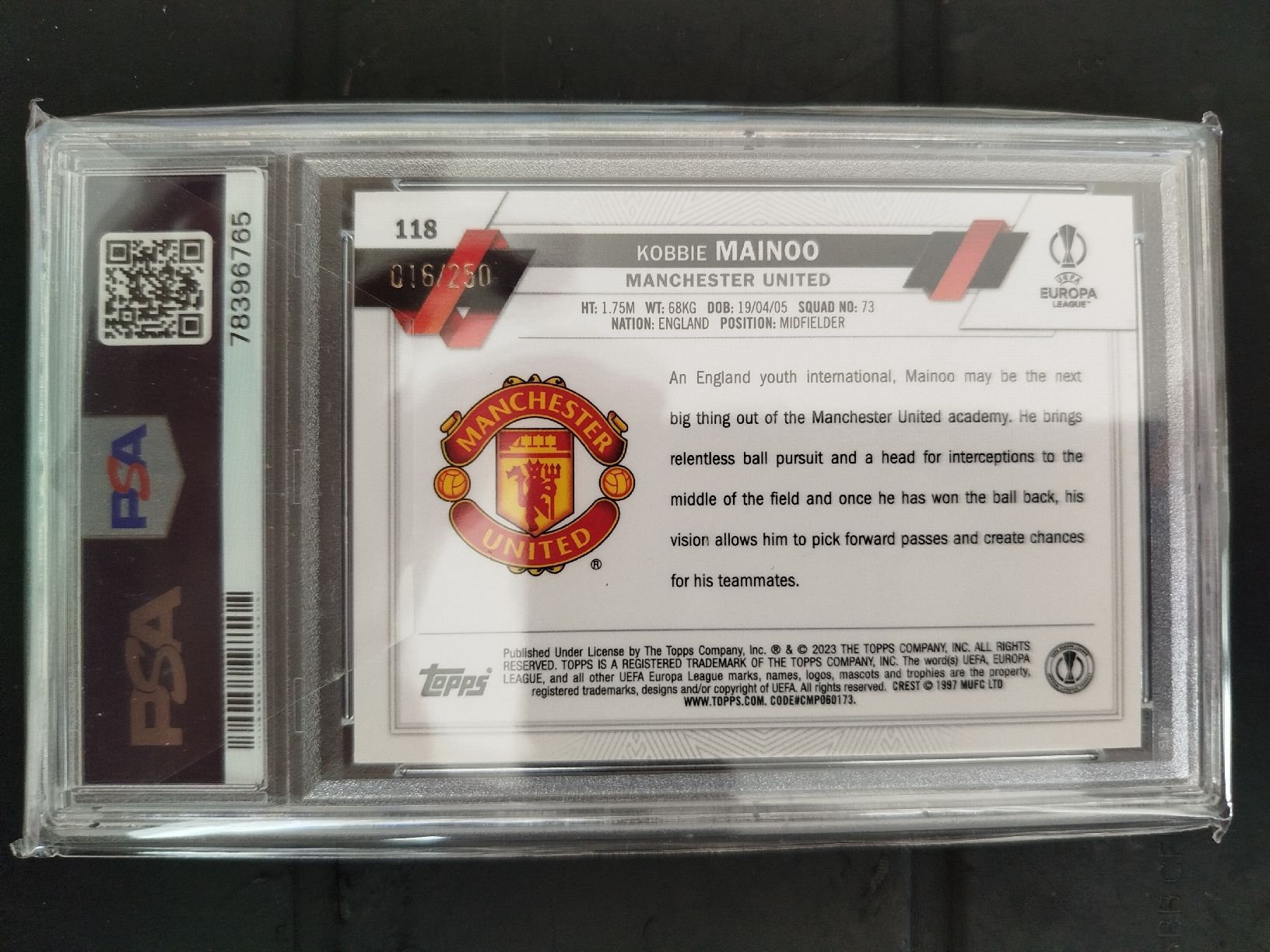 Topps Carte collezionabili: Topps Kobbie Mainoo RC PSA10/250 – Nuovo e nell'imballaggio originale da Wettingen venduto da mirna04 1
