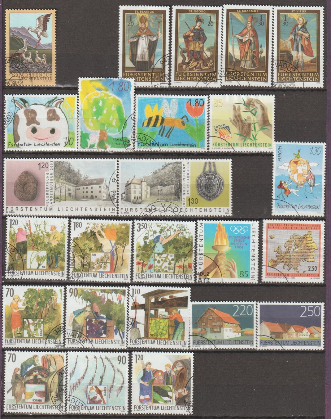 Tutti i francobolli: Liechtenstein, divers motifs! – Usato da Crans-Montana venduto da kira56
