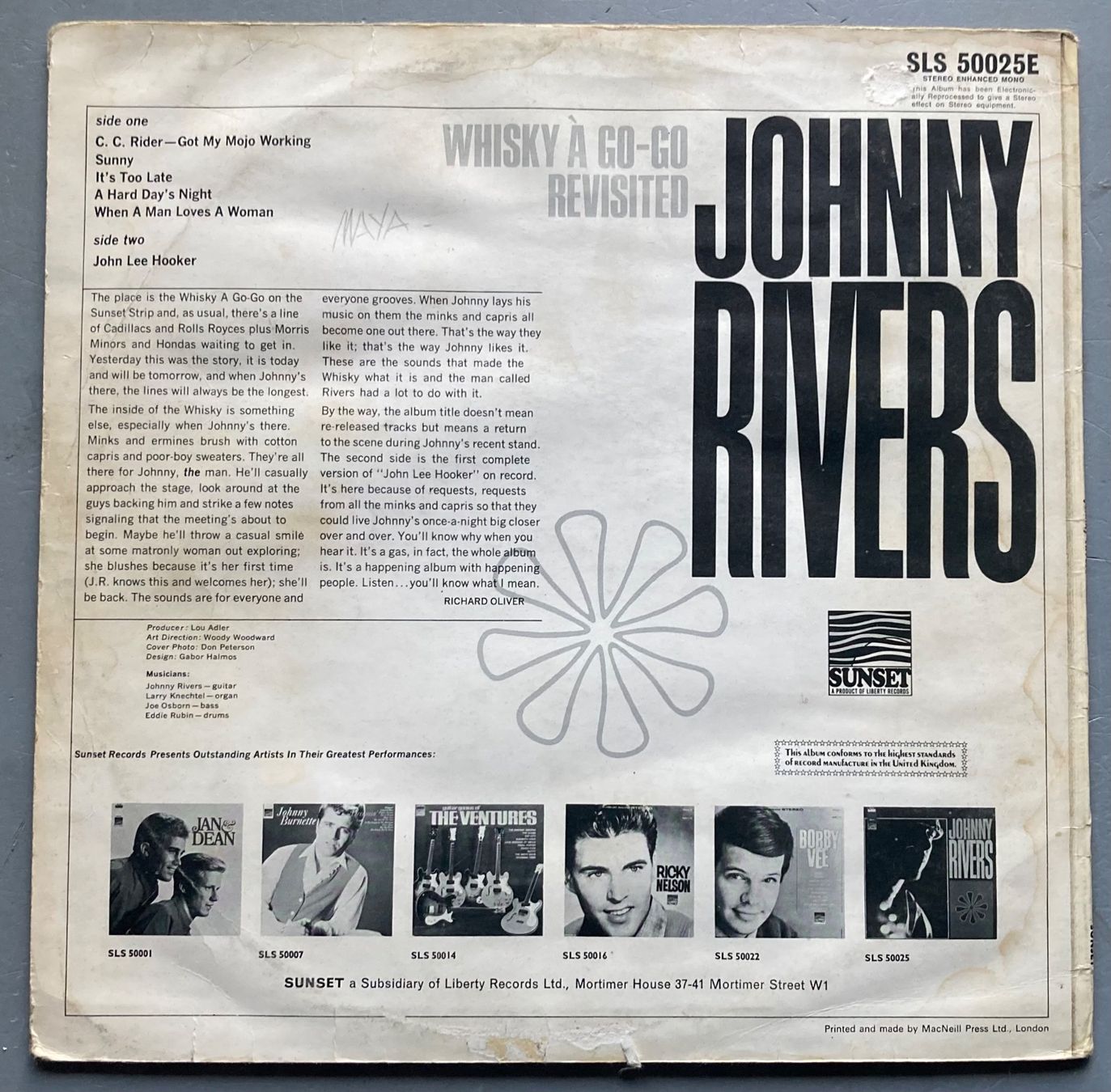 Dischi in vinile: JOHNNY RIVERS - WHISKY A GO-GO REVISITED – Usato da Poliez-Pittet venduto da Newtown-Records 1