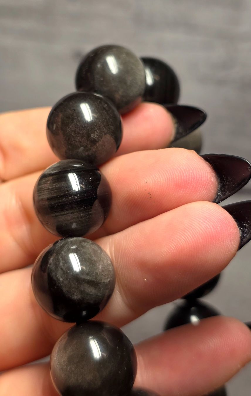Minerali & Pietre curative: Silber Obsidian Armband 16mm – Nuovo e nell'imballaggio originale da Matzingen venduto da Shay_Crystalz 2