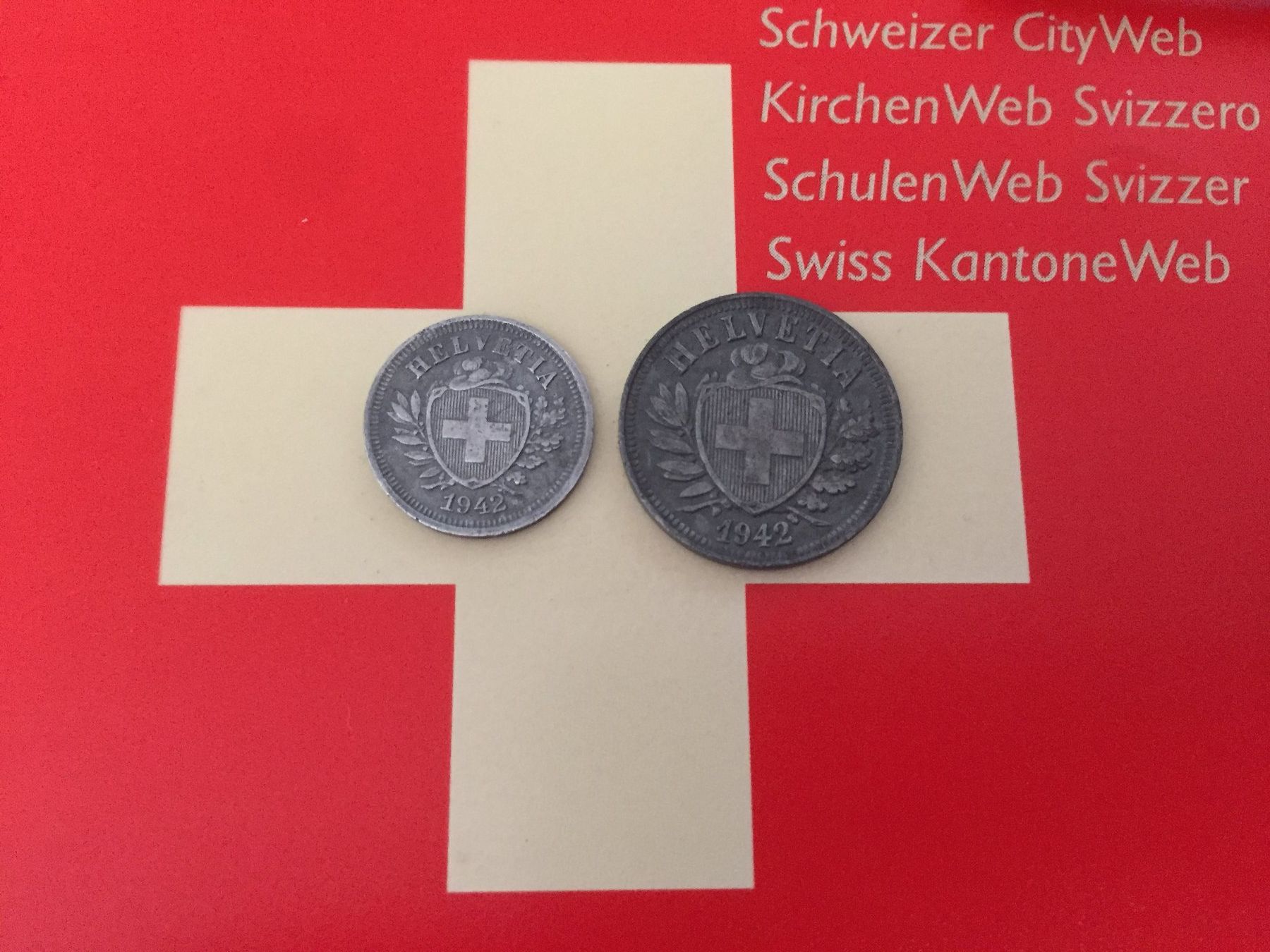 Tutti le monete: 1 + 2 Rappen 1942 Zn, ss+ – Usato da Elsau venduto da herbybay 3