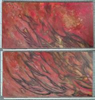 2x Abstraktes Acrylbild, handgemalt 80x40cm