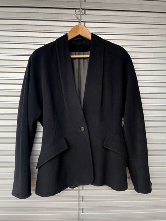 Max Mara S/M Mantel Schwarz Kurz 100% Wolle 