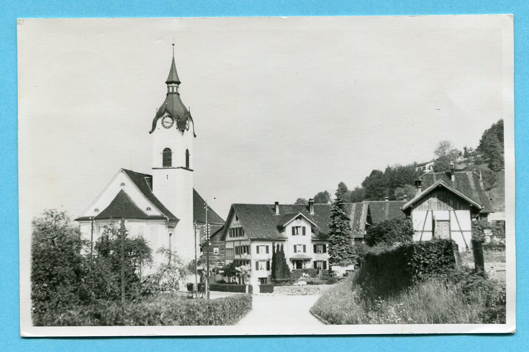 Cartoline postali: Walchwil 1950 - Gasthaus Bahnhof – Usato da Opfikon venduto da Prophila