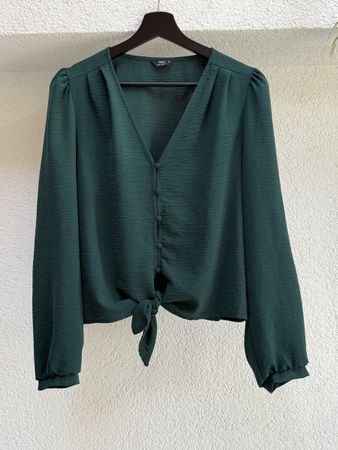 Camicetta Only verde scuro con nodo frontale taglia M