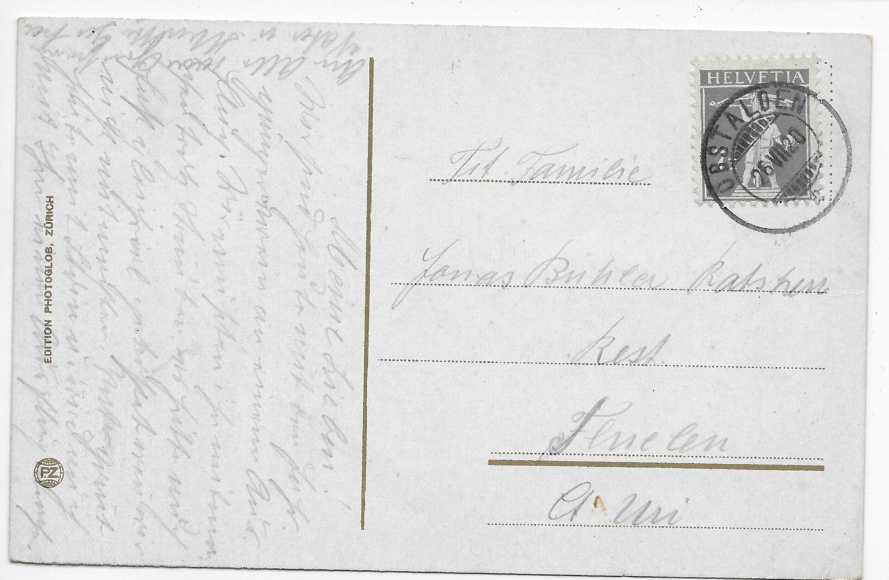 Cartoline postali: Ansicht Ragaz um 1920 – Usato da Hefenhofen venduto da Richsalz 1