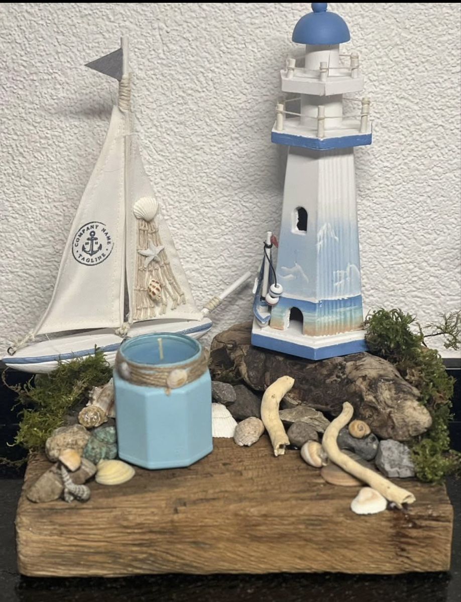 Tutte le decorazioni: Maritimes Deko-Objekt, Kerze, Leuchtturm, Segelboot – Nuovo (secondo la descrizione) da Arbon venduto da car_v2zm