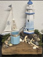 Maritimes Deko-Objekt, Kerze, Leuchtturm, Segelboot