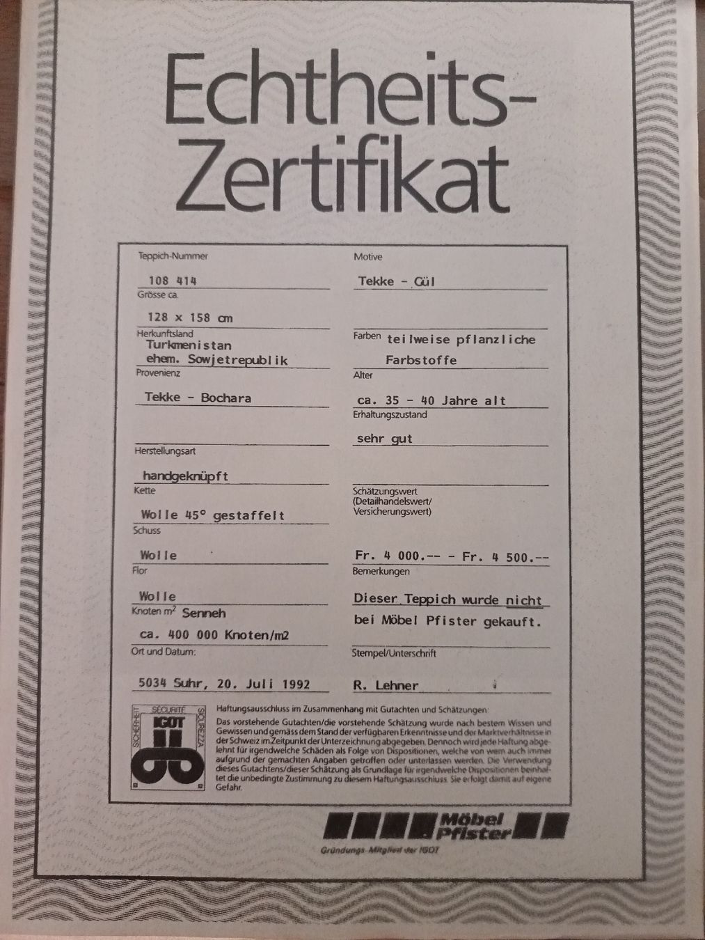 Teppiche: Echter turkmenischer Teppich – Gebraucht aus Turgi von ang_zp85 2