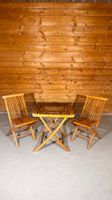 Klappbares Teak Gartenmöbel Set 3-teilig Bistroset Balkonset