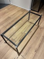 Vintage Couchtisch Glas/Metall schwarz 125x46x43 cm