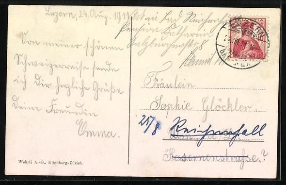 Cartoline postali: Lauterbrunnen, Strassenpartie mit Staubb – Usato da Berlin venduto da bartko-reher 1