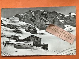 Postkarte Diavolezza-Hütte mit Persgletscher u. Piz Palü1958