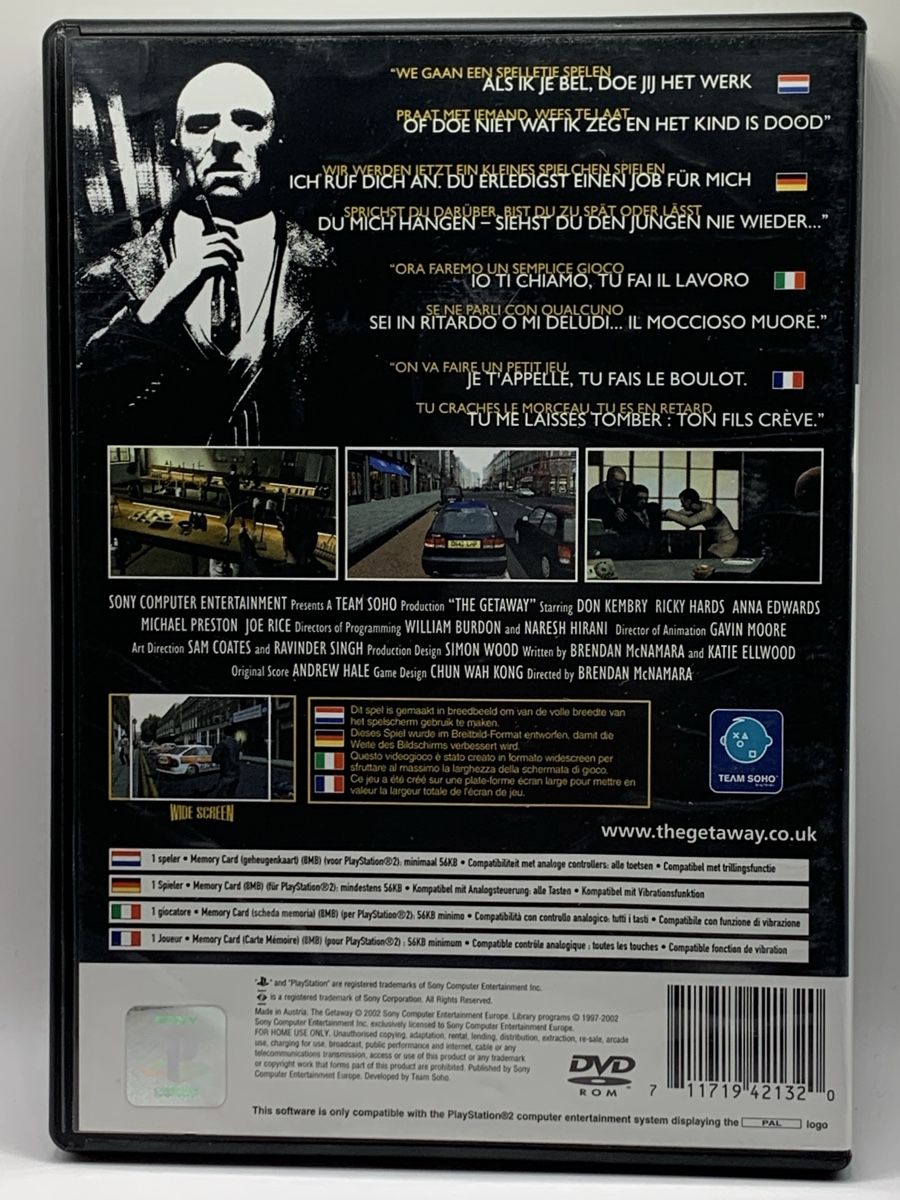 Sony Giochi: The Getaway - PS2 – Usato da Ostermundigen venduto da RG-Collector 1