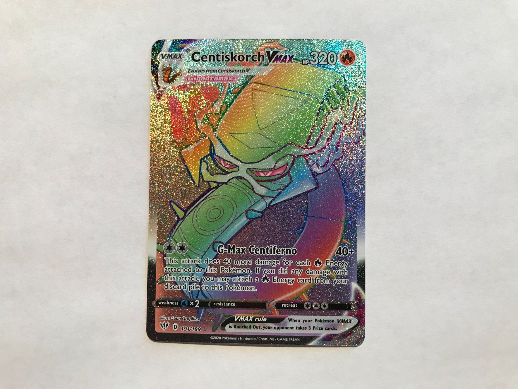 Pokémon Carte collezionabili: Centiskorch Vmax Rainbow EN – Usato da Hagendorn venduto da Pokecollectorch 1