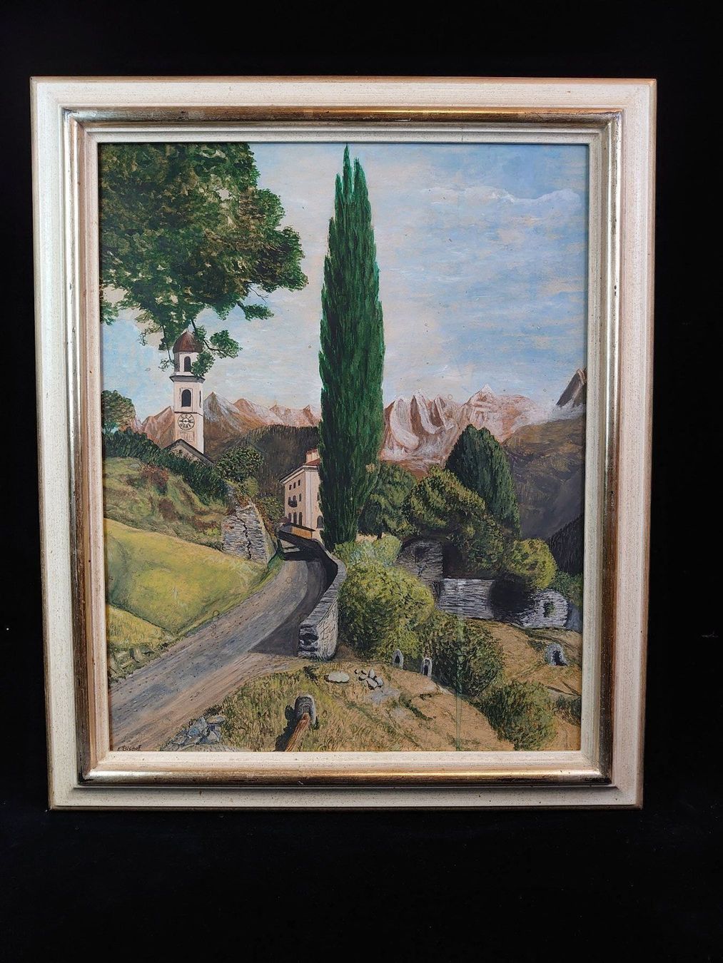 Gemälde: Aquarell Bergeller Dorf Soglio GR – Gebraucht aus Zürich von safenia87