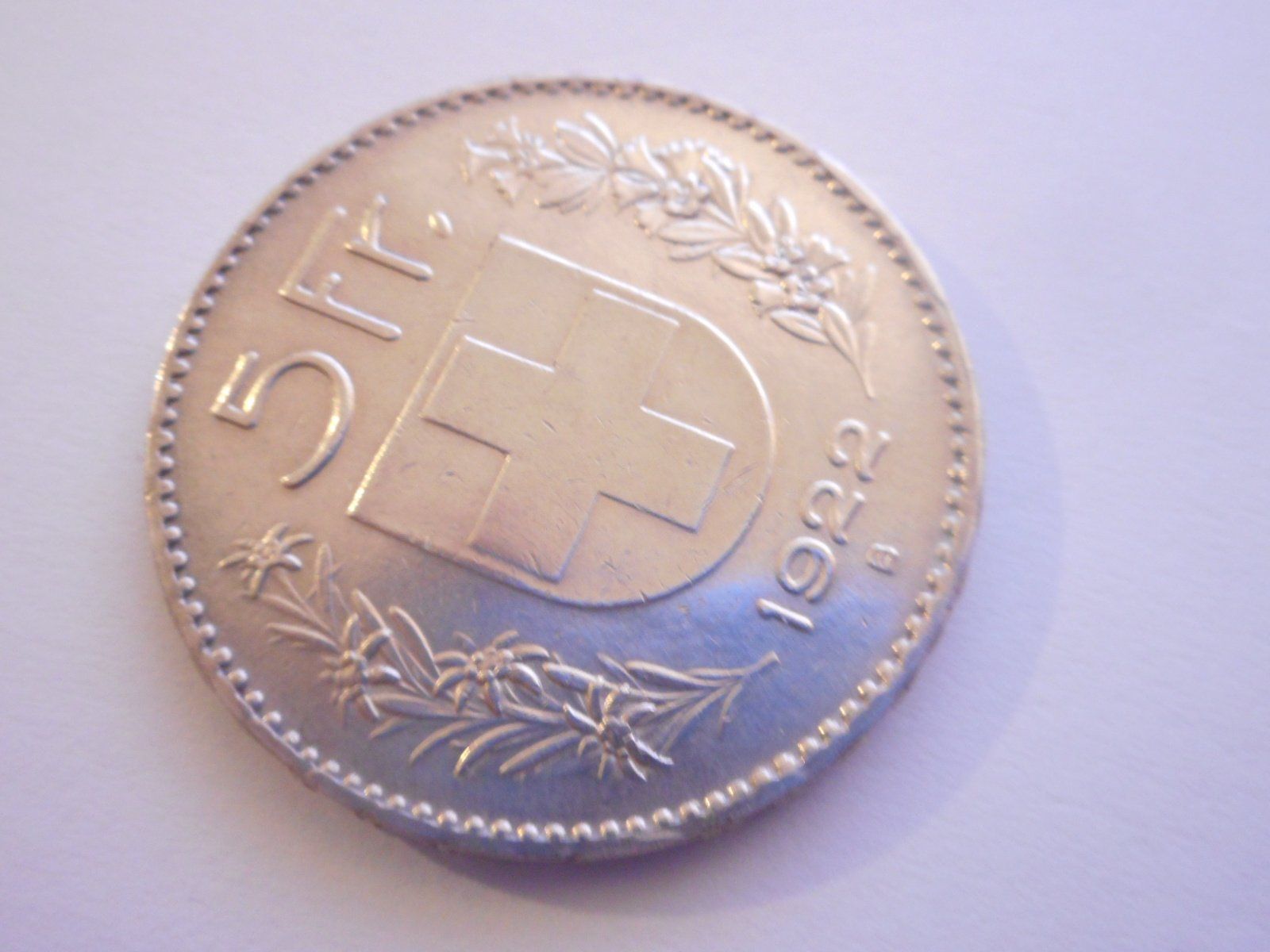 Tutti le monete: 5 Fr. 1922 silber  vorz – Usato da Kriegstetten venduto da pizlad2010 2