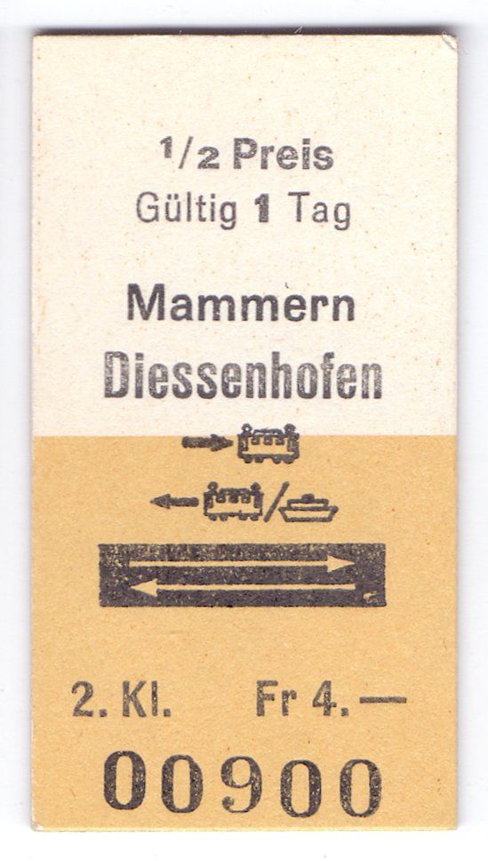 Biglietti: Billette Mammern - Diessenhofen – Usato da Langenthal venduto da Sammlungs_aus