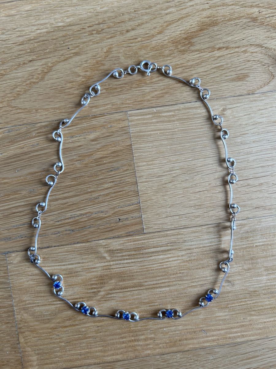 Catenine: Super schöne Silber Kette mit blauen Steinen – Usato da Bern venduto da Ilikebluegems