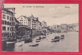 ZÜRICH, DIE "SCHLIPFE" MIT MOTORBOOTEN