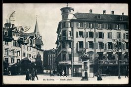 AK St. Gallen, Partie am Hechtplatz mit Pike Hotel und Gasth