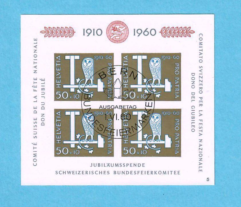Tutti i francobolli: 1960 Erinnerungsblock 50J.** – Usato da Bützberg venduto da Die.6.a