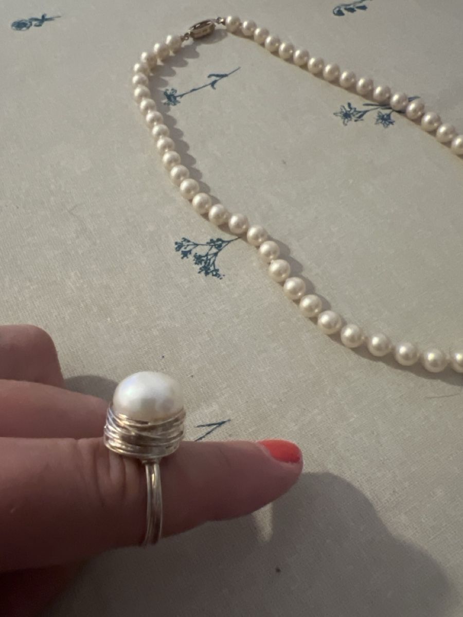 Perlen (unechte): Perlenring mit grosser Perle – Gebraucht aus Olten von AtelierSecondhand23 1