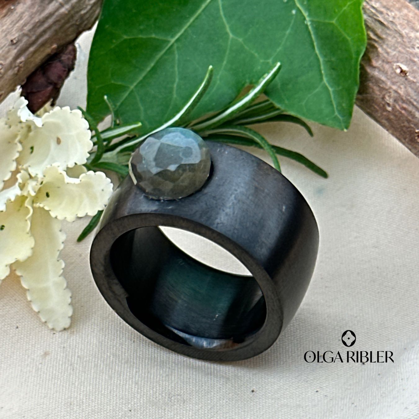 Olga Ribler Ringe: Edelstahlring mit Labradorit, Gr. 60 – Neu (gemäss Beschreibung) aus Luzern von MonikaS03 2