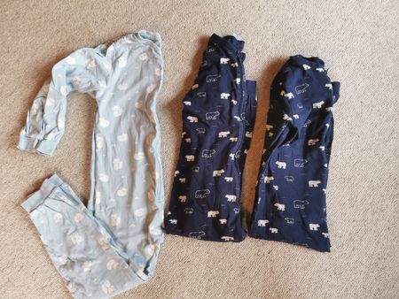 Schlafoverall Einteiler Pyjama 3 Stk, Gr. 122/128
