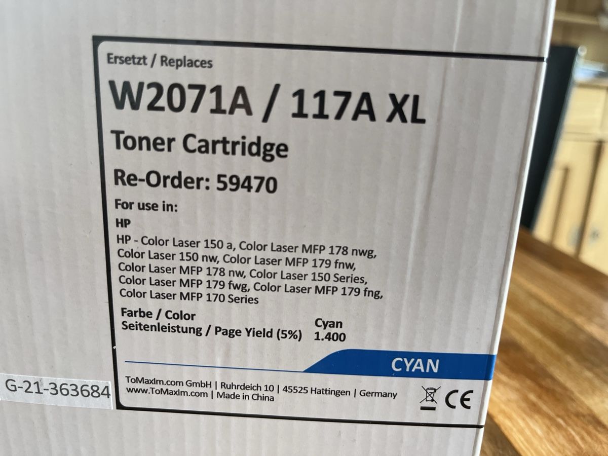 Cartouches & Toner: Toner Cyan – Neuf avec emballage d'origine à Münsingen par Ziska001 1