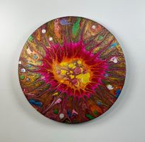 Acryl-Flüssigmalerei, kreisförmig