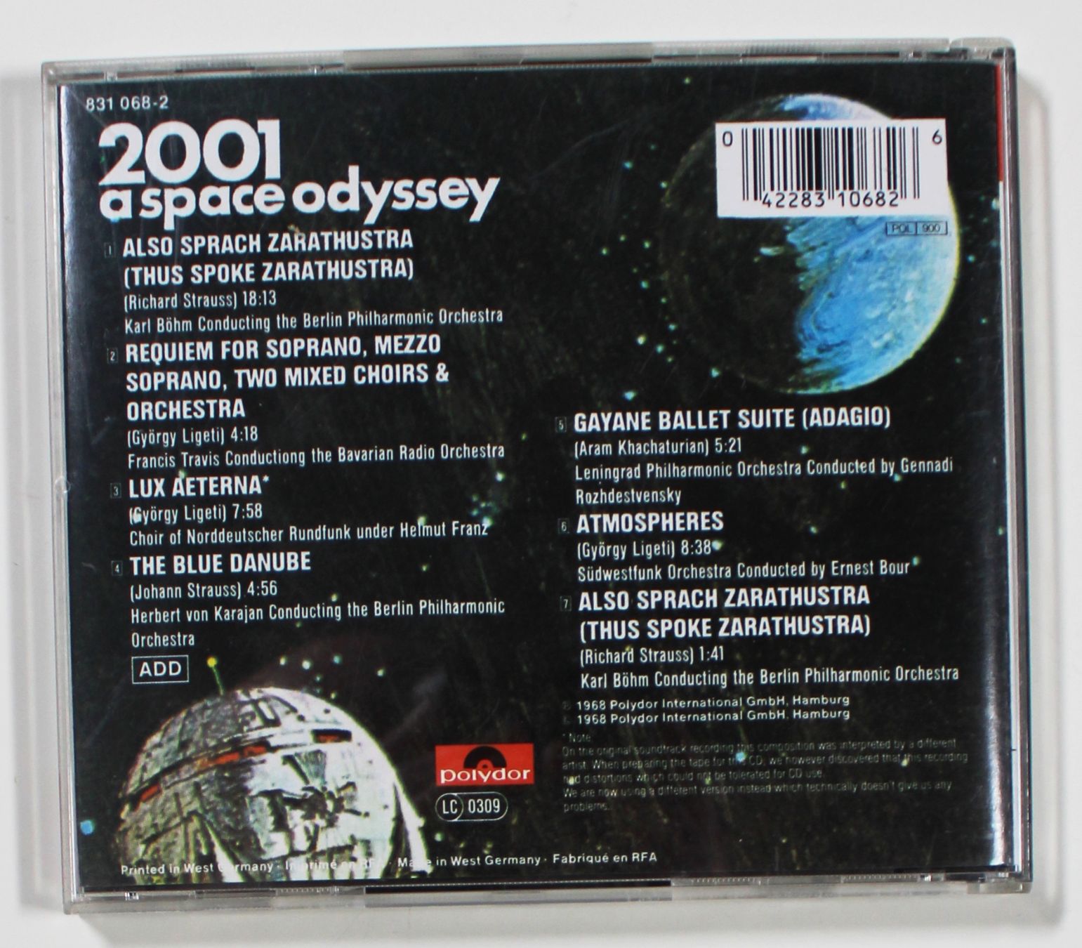 CD: CD - 2001 A SPACE ODYSSEY - FILMSOUNDTRACK – Usato da Brüttisellen venduto da Collector-Corner 2