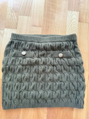 H&M Strickrock Olivgrün mit Zopfmuster Grösse S - neu